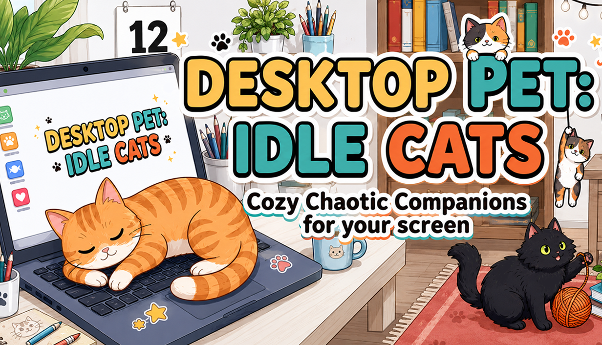 Desktop Pet: Idle Cats Steam capsule artwork