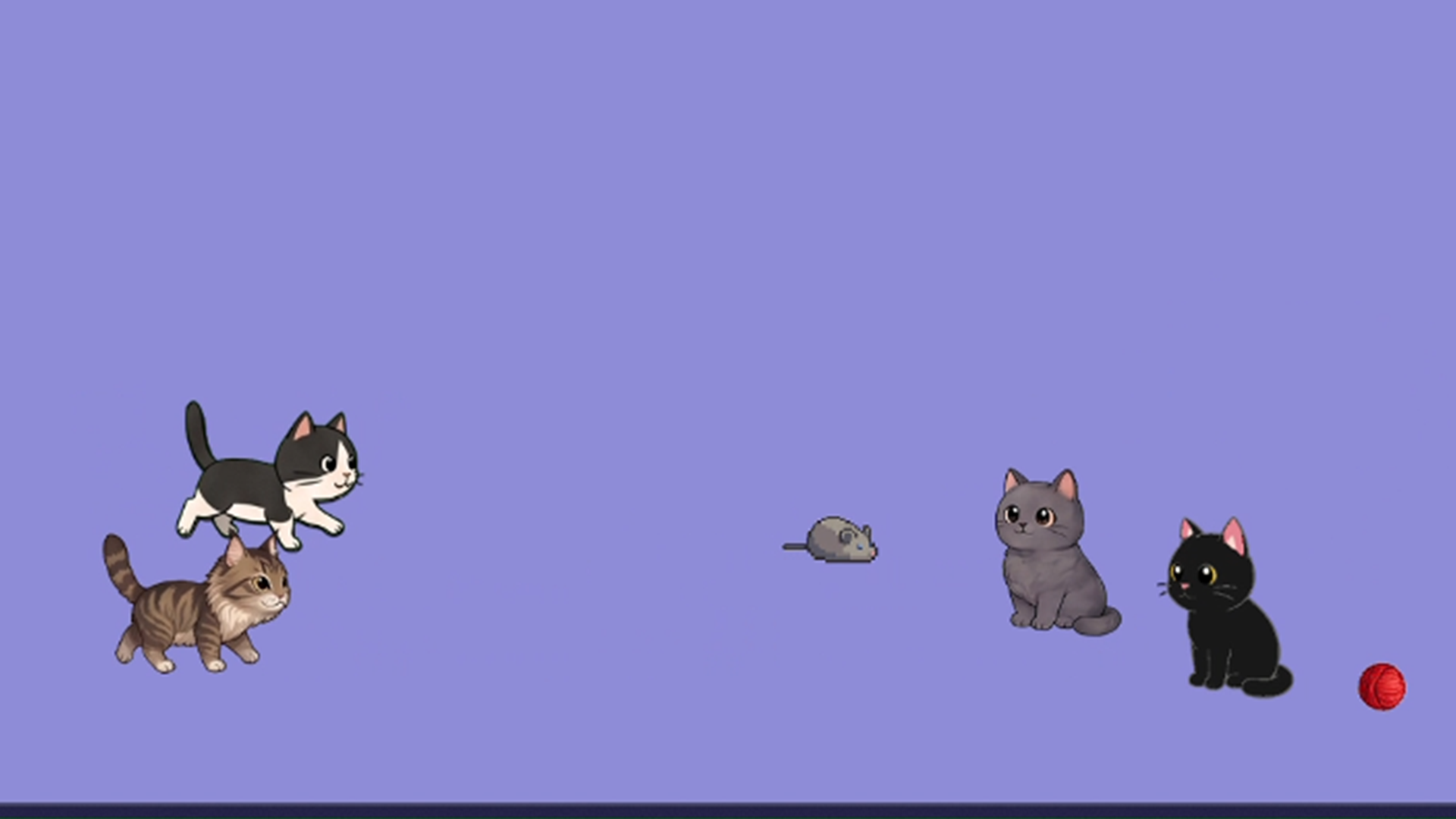 Idle cats playing on desktop screenshot